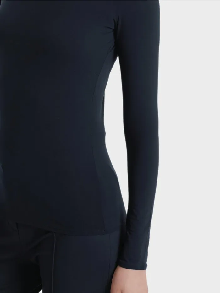Damen Marc Cain Shirts and Tops Zartes Longsleeve Midnight Blue