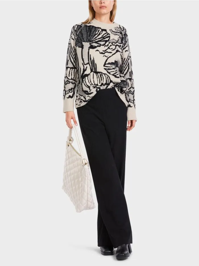 Damen Marc Cain Strick Gemusterter Sweater 034Rethink Together034 Soft Blossom