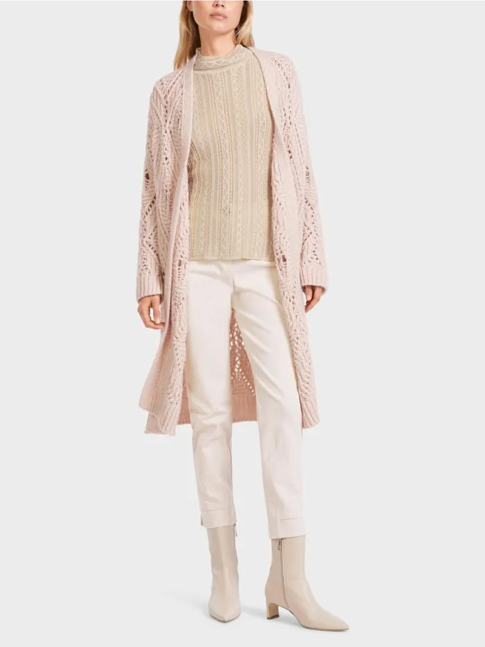 Damen Marc Cain Strick Krpernaher Sweater Knitted In Germany Soft Blossom
