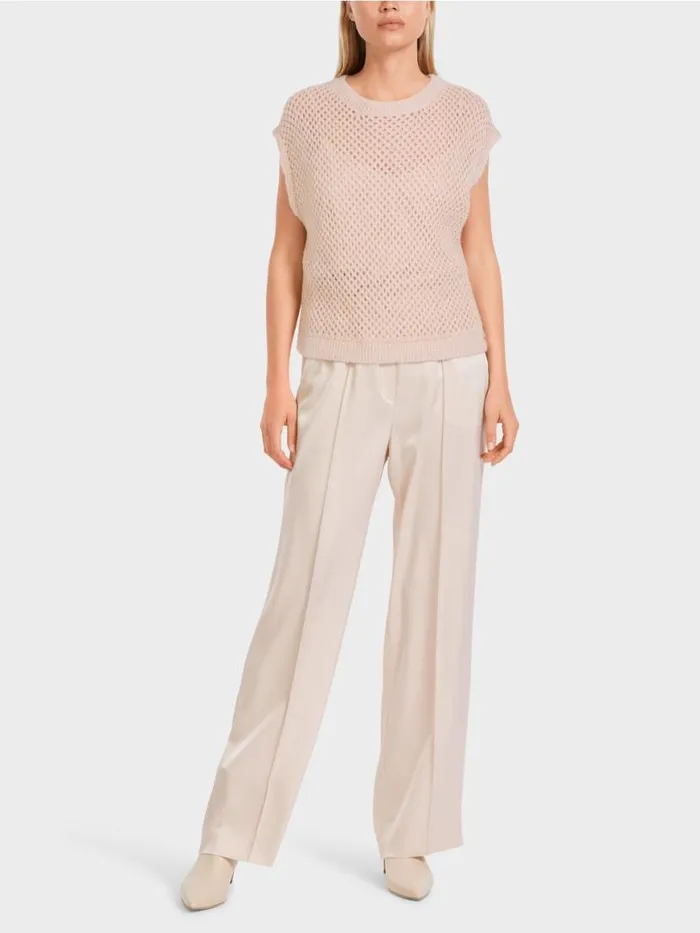 Damen Marc Cain Strick Tank Top Knitted In Germany Soft Blossom