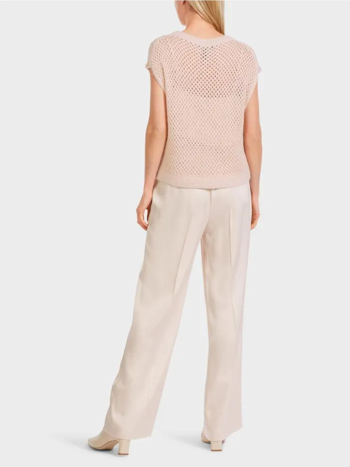 Damen Marc Cain Strick Tank Top Knitted In Germany Soft Blossom