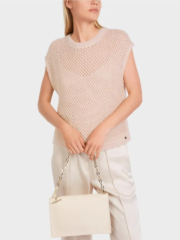 Damen Marc Cain Strick Tank Top Knitted In Germany Soft Blossom