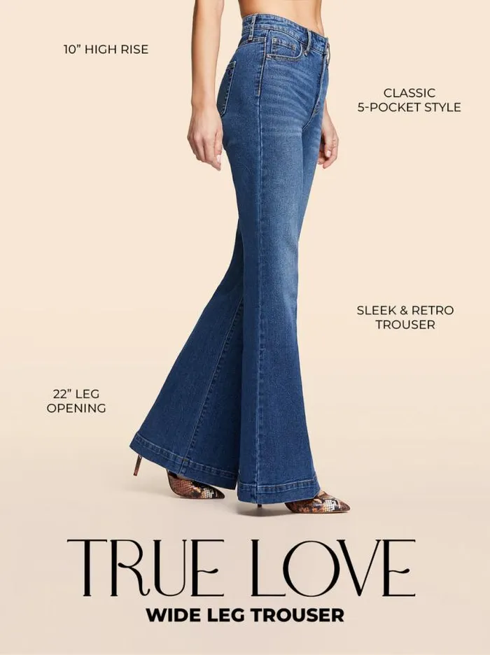 Denim Clothing Jessica Simpson True Love Wide Leg Trouser Jeans In Sia