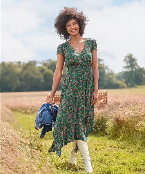 Dresses Iris Dippy Hem Dress Green 8211 Joebrowns Apparel