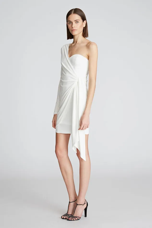 Dresses Women Halston Ashlynn Dress In Matte Jersey Chalk