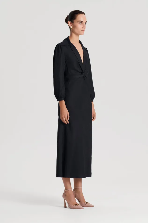Dresses Women Scanlan Theodore SILK TURBAN TWIST DRESS BLACK Dresses Women Scanlan Theodore SILK TURBAN TWIST DRESS BLACK