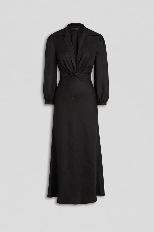 Dresses Women Scanlan Theodore SILK TURBAN TWIST DRESS BLACK Dresses Women Scanlan Theodore SILK TURBAN TWIST DRESS BLACK