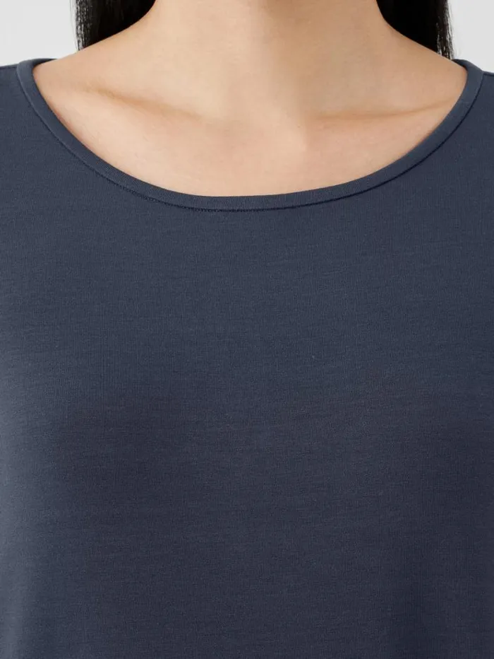 Eileen Fisher Petite Stretch Jersey Knit Jewel Neck Dress Ocean 8211 Shop