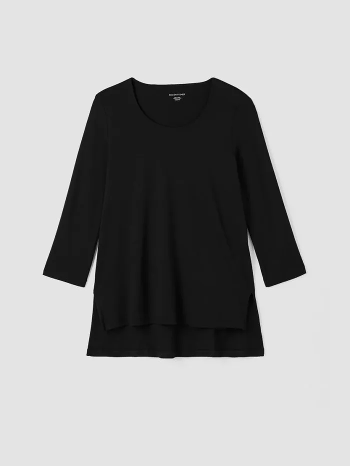 Eileen Fisher Sleepwear Organic Cotton Interlock Long Sleep Top Black 8211 Shop
