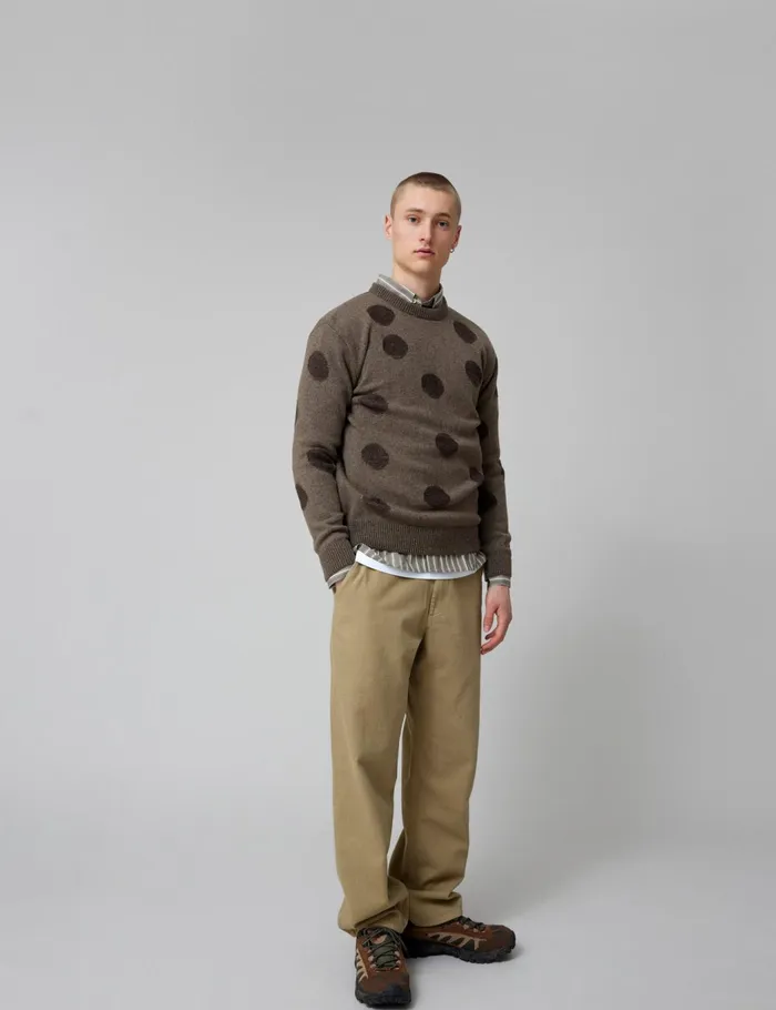 Fort Sweatshirts CIRCLE JACQUARD KNIT Cold Brown 8211 Men Fort Sweatshirts CIRCLE JACQUARD KNIT Cold Brown 8211 Men