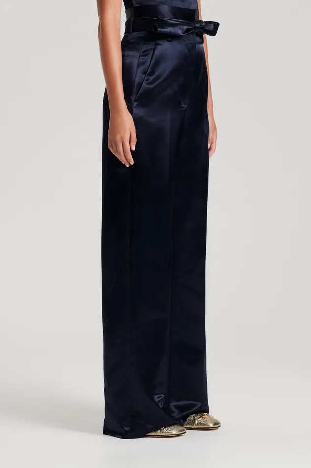 FRENCH SATIN TROUSER INK Women Trousers Scanlan Theodore FRENCH SATIN TROUSER INK Women Trousers Scanlan Theodore