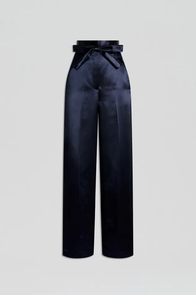 FRENCH SATIN TROUSER INK Women Trousers Scanlan Theodore FRENCH SATIN TROUSER INK Women Trousers Scanlan Theodore