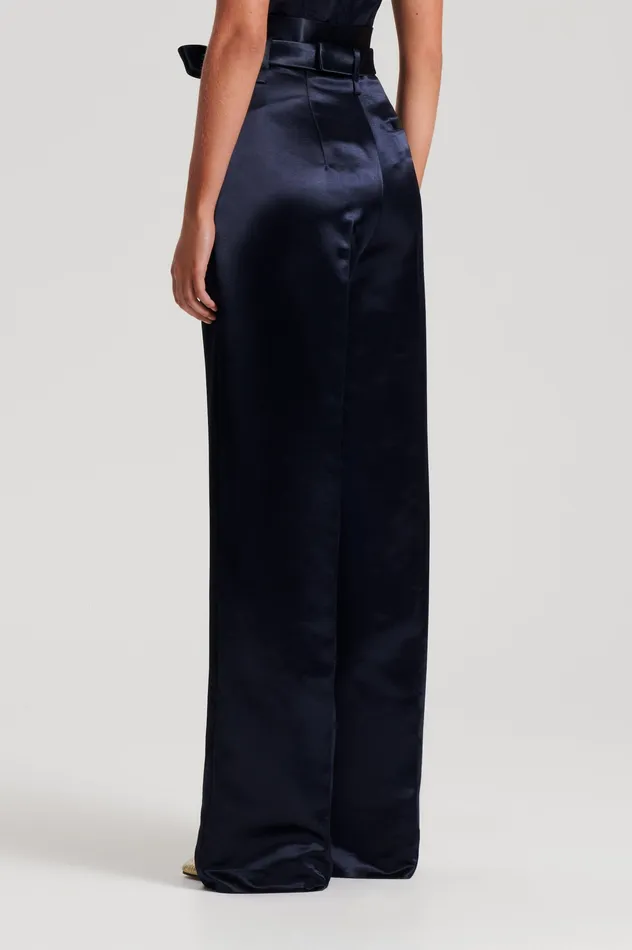 FRENCH SATIN TROUSER INK Women Trousers Scanlan Theodore FRENCH SATIN TROUSER INK Women Trousers Scanlan Theodore