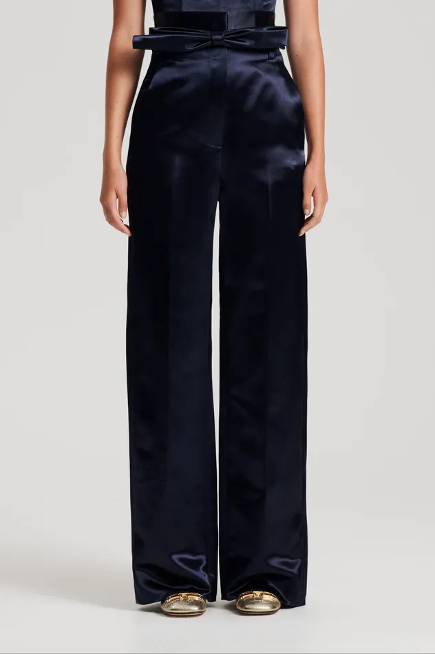 FRENCH SATIN TROUSER INK Women Trousers Scanlan Theodore FRENCH SATIN TROUSER INK Women Trousers Scanlan Theodore