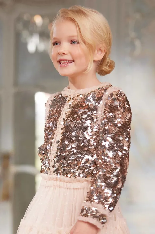 Hallie Kids Bomber Jacket Silver Kids Needle and Thread Kids Partywear