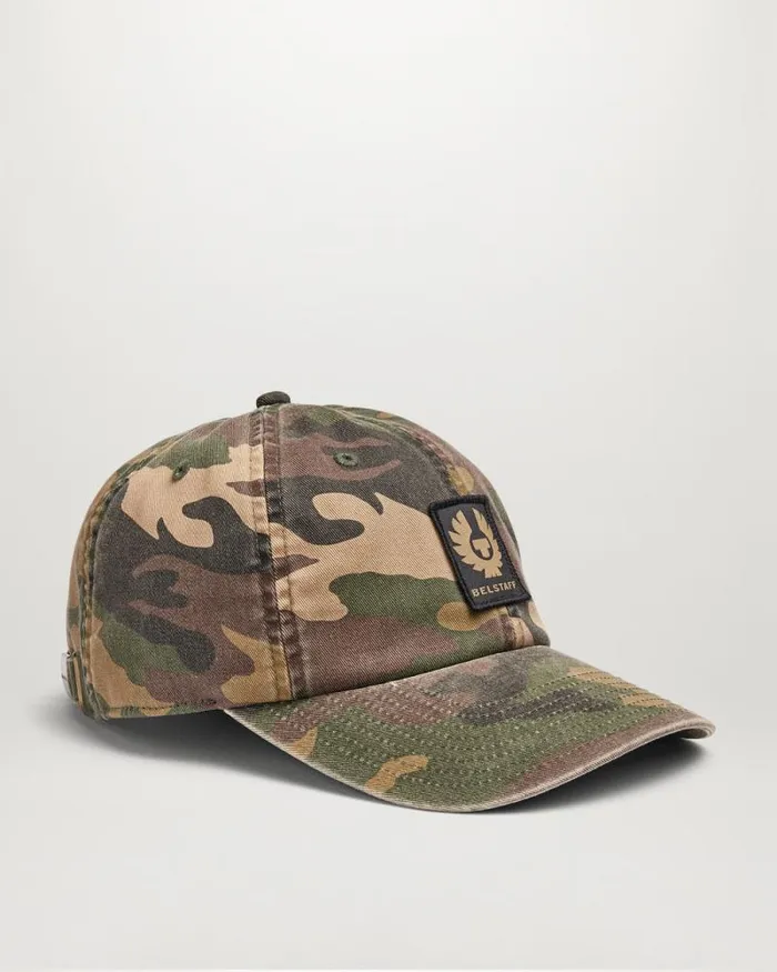 Hats MenWomen Belstaff Phoenix Camo Patch Cap Camo Green