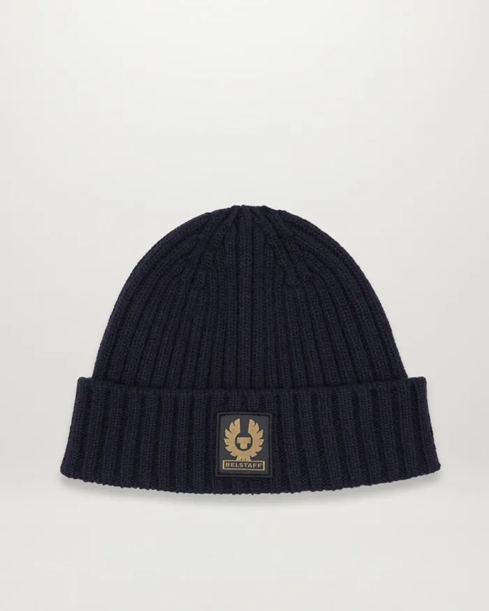 Hats MenWomen Belstaff Watch Beanie Hat Dark Navy