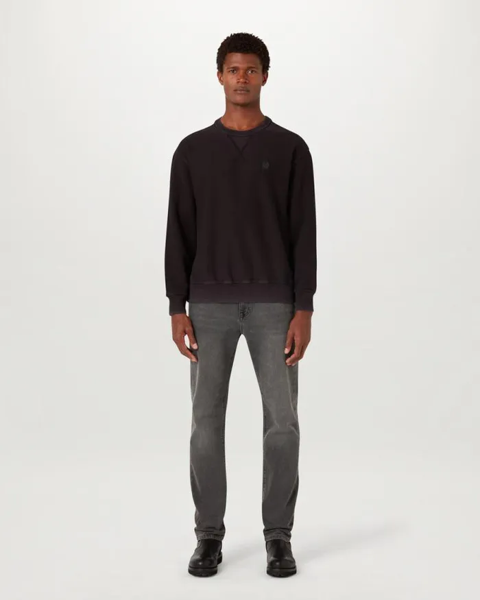 Hoodies and Sweatshirts Men Belstaff Hockley Crewneck Sweatshirt Washed Black