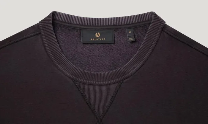 Hoodies and Sweatshirts Men Belstaff Hockley Crewneck Sweatshirt Washed Black