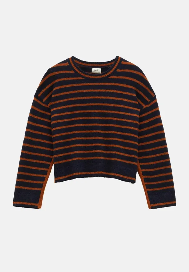 Hush Jumpers and Cardigans Women Casey Striped Wool Blend Jumper Midnight Navyginger Hush Jumpers and Cardigans Women Casey Striped Wool Blend Jumper Midnight Navyginger