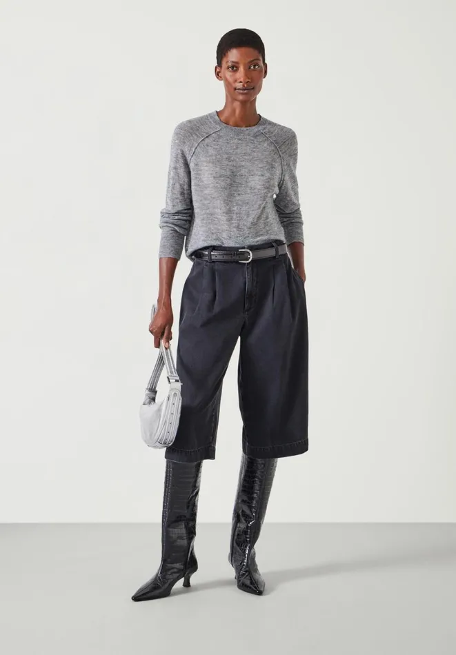 Hush Jumpers and Cardigans Women Elsie Gauzy Wool Blend Crew Jumper Mid Grey Marl Hush Jumpers and Cardigans Women Elsie Gauzy Wool Blend Crew Jumper Mid Grey Marl