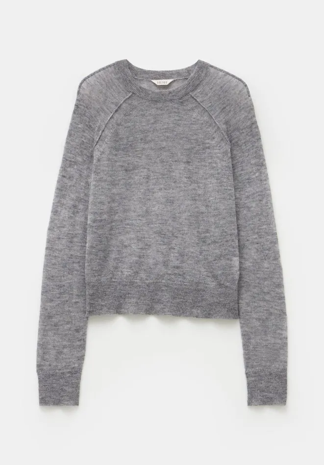 Hush Jumpers and Cardigans Women Elsie Gauzy Wool Blend Crew Jumper Mid Grey Marl Hush Jumpers and Cardigans Women Elsie Gauzy Wool Blend Crew Jumper Mid Grey Marl
