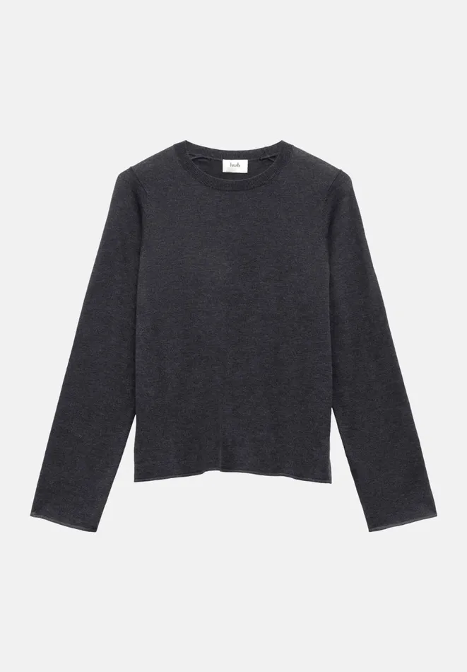 Hush Jumpers and Cardigans Women Lara Fine Knit Wool Blend Jumper Charcoal Marl Hush Jumpers and Cardigans Women Lara Fine Knit Wool Blend Jumper Charcoal Marl