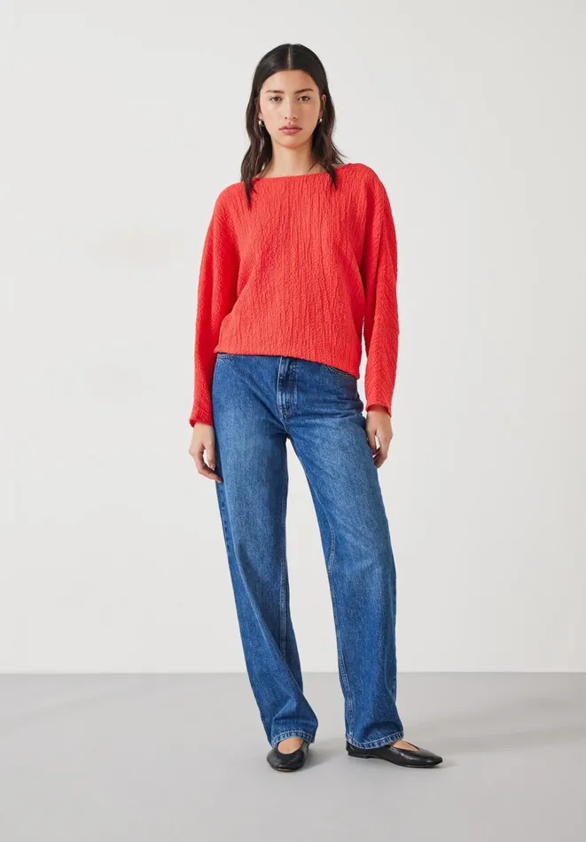 Hush Shirts and Blouses Women Kirra Oversized Textured Blouse Bright Red
