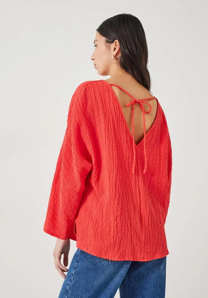 Hush Shirts and Blouses Women Kirra Oversized Textured Blouse Bright Red
