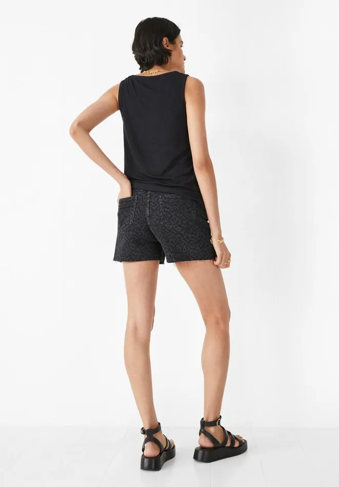 Hush Shorts Women Miles Printed Denim Shorts Washed Black Hush Shorts Women Miles Printed Denim Shorts Washed Black