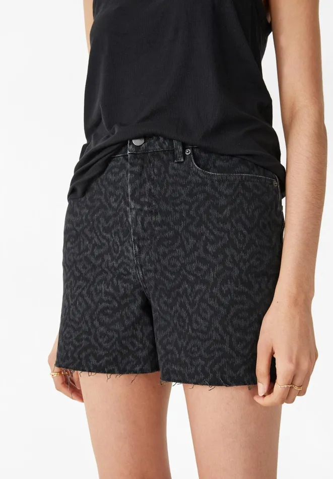Hush Shorts Women Miles Printed Denim Shorts Washed Black Hush Shorts Women Miles Printed Denim Shorts Washed Black