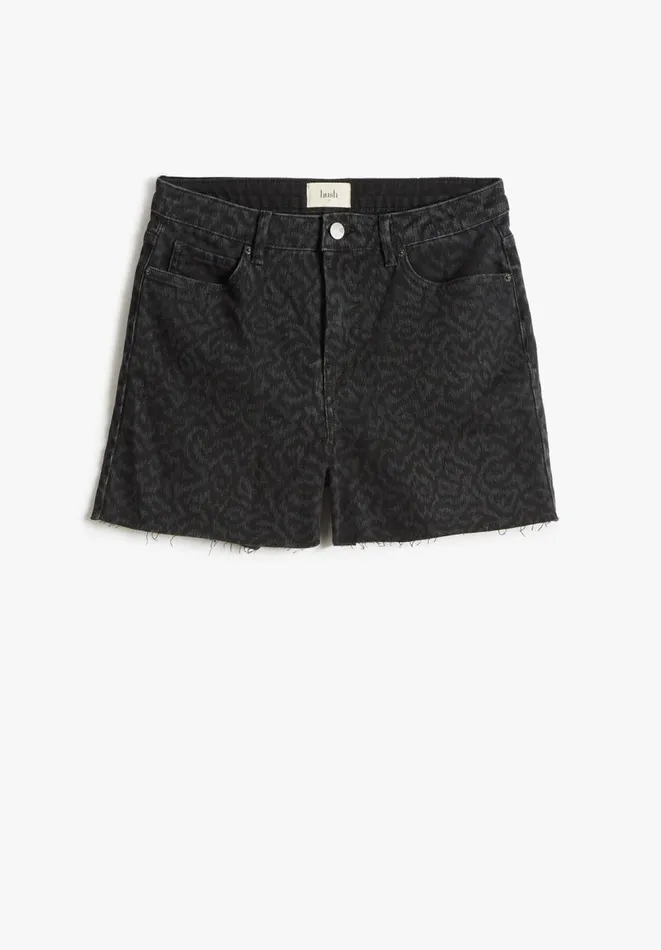 Hush Shorts Women Miles Printed Denim Shorts Washed Black Hush Shorts Women Miles Printed Denim Shorts Washed Black