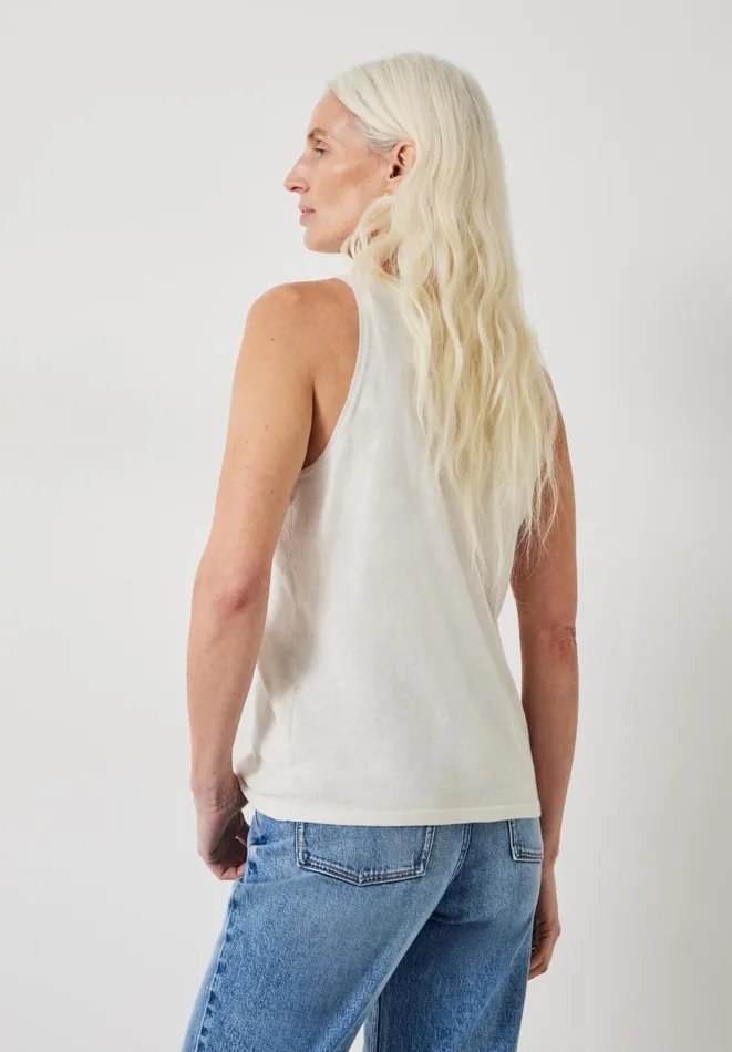 Hush Tops and Tshirts Women Jada Fine Gauge Knitted Tank Top Soft White Hush Tops and Tshirts Women Jada Fine Gauge Knitted Tank Top Soft White