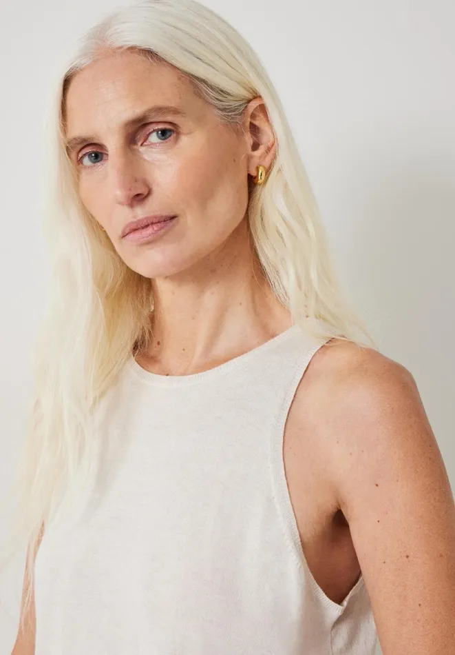 Hush Tops and Tshirts Women Jada Fine Gauge Knitted Tank Top Soft White Hush Tops and Tshirts Women Jada Fine Gauge Knitted Tank Top Soft White