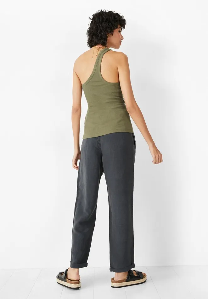 Hush Tops and Tshirts Women Nula One Shoulder Vest Olivine Hush Tops and Tshirts Women Nula One Shoulder Vest Olivine
