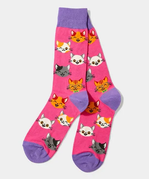 Invited Guests Cute Cats Socks BlueGreen Joebrowns Apparel