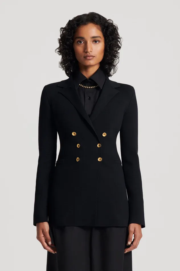 Jackets CREPE KNIT GOLD BUTTON JACKET BLACK Scanlan Theodore Women Jackets CREPE KNIT GOLD BUTTON JACKET BLACK Scanlan Theodore Women