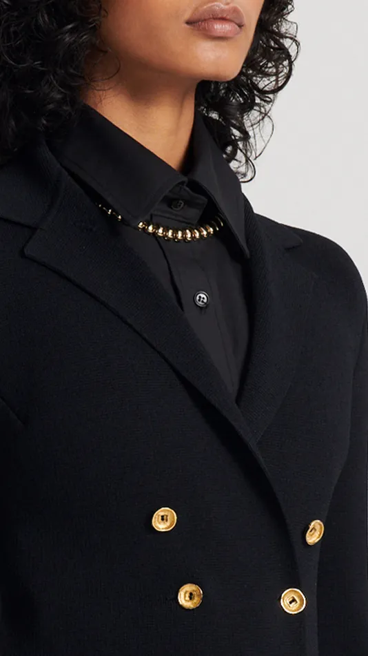 Jackets CREPE KNIT GOLD BUTTON JACKET BLACK Scanlan Theodore Women Jackets CREPE KNIT GOLD BUTTON JACKET BLACK Scanlan Theodore Women