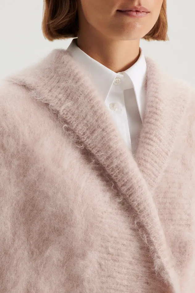 Jackets Scanlan Theodore Women BRUSHED MOHAIR CARDIGAN 3 MINK Jackets Scanlan Theodore Women BRUSHED MOHAIR CARDIGAN 3 MINK