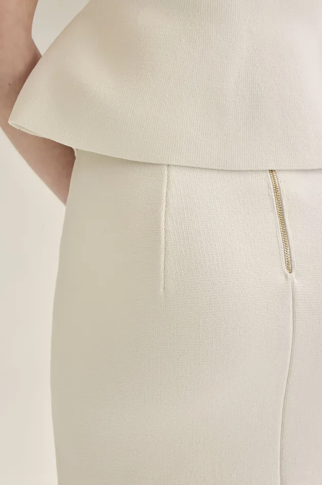 Jackets Scanlan Theodore Women CREPE KNIT SHORT SLEEVE PEPLUM JACKET WHITE Jackets Scanlan Theodore Women CREPE KNIT SHORT SLEEVE PEPLUM JACKET WHITE