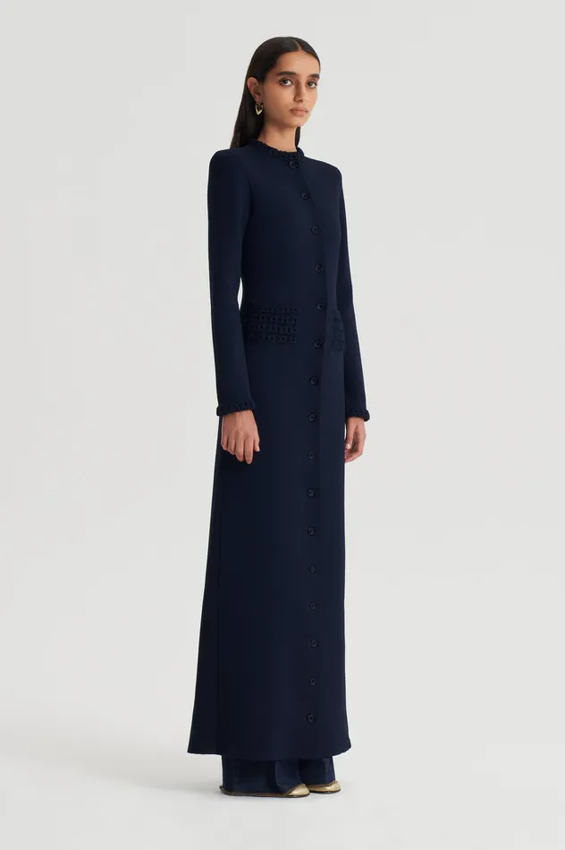 Jackets Women CREPE KNIT DAISY COAT NAVY Scanlan Theodore Jackets Women CREPE KNIT DAISY COAT NAVY Scanlan Theodore