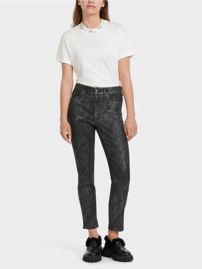 Jeans Damen Marc Cain Jeans SILEA In SnakeOptik Anthrazit