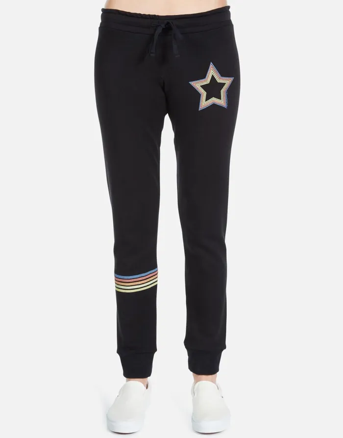 Jess Rainbow Star Black Women039s Lauren Moshi Long Sweatpants