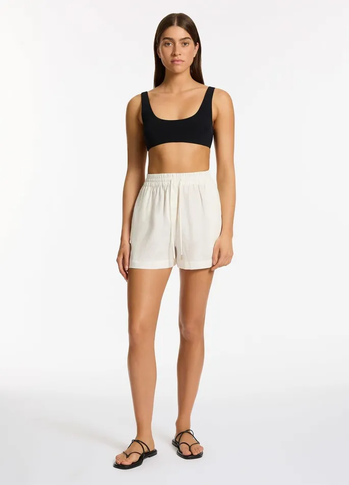 Jetset Elastic Waist Short Cream Women JETS Australia Pants and Shorts