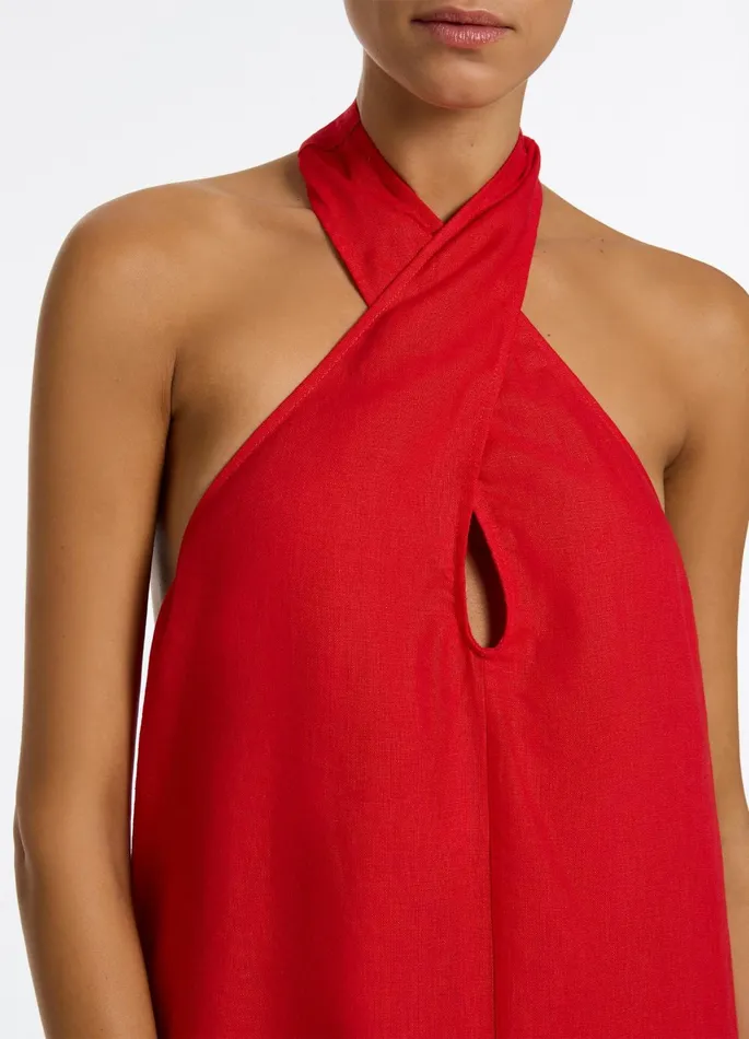 Jetset Low Back Halter Dress Rosso Women JETS Australia Dresses and Kaftans