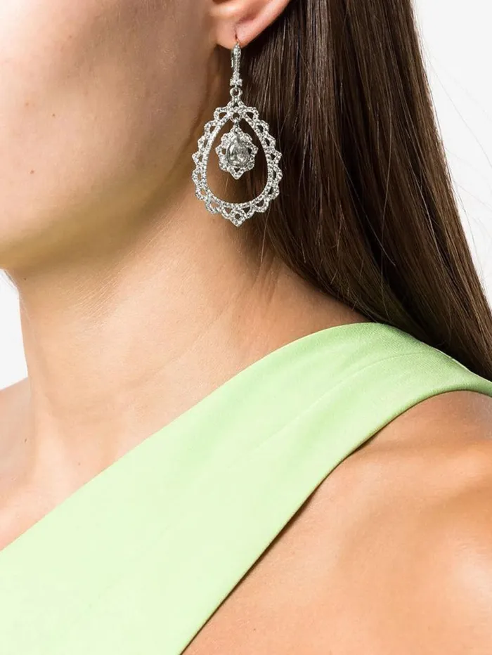 Jewelry Marchesa Earrings Teardrop Chandelier Earring Crystal