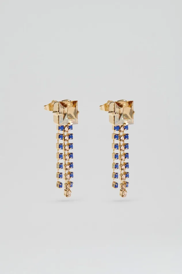 Jewelry Scanlan Theodore Women OPAL STRASS FRINGE EARRINGS CORNFLOWER Jewelry Scanlan Theodore Women OPAL STRASS FRINGE EARRINGS CORNFLOWER