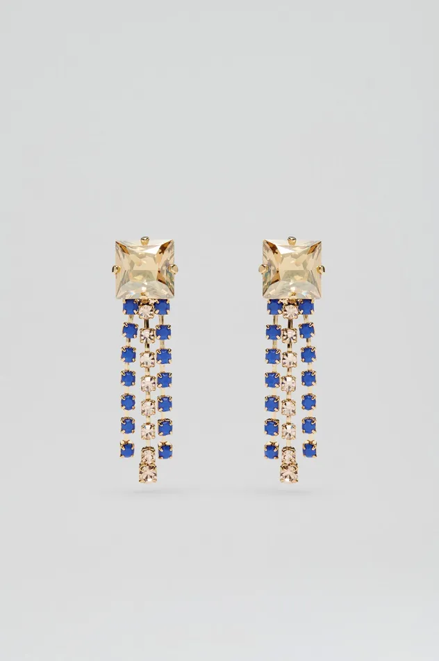 Jewelry Scanlan Theodore Women OPAL STRASS FRINGE EARRINGS CORNFLOWER Jewelry Scanlan Theodore Women OPAL STRASS FRINGE EARRINGS CORNFLOWER