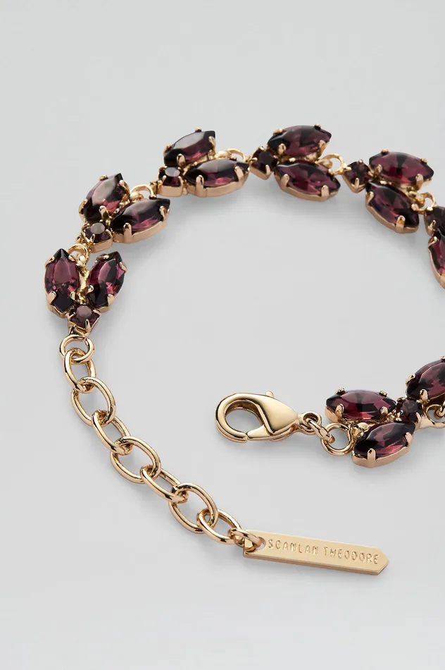 Jewelry Women CRYSTAL LEAF BRACELET MULBERRY Scanlan Theodore Jewelry Women CRYSTAL LEAF BRACELET MULBERRY Scanlan Theodore