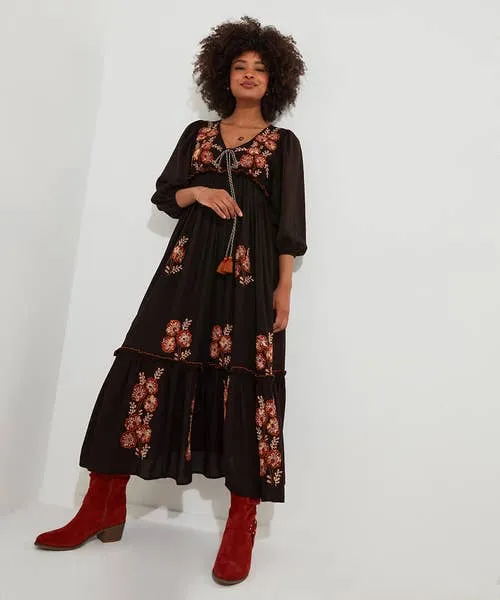 Joebrowns Dresses Apparel Sensational Embroidered Boho Dress Black